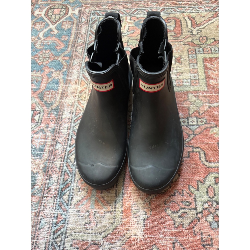 Hunter Original Chelsea Boots Womens Black Waterproof Rubber Rain Boots | Sz 8 - Picture 5 of 8